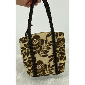 The Sak Tropical Floral Mini Tote Bag Purse Cotton/PVC